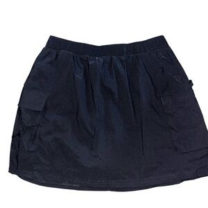 Black Cargo Mini Skirt